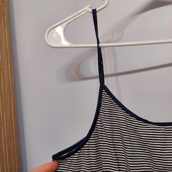 Mossimo striped navy white tank top built in bra med layering basic target - Picture 5 of 5